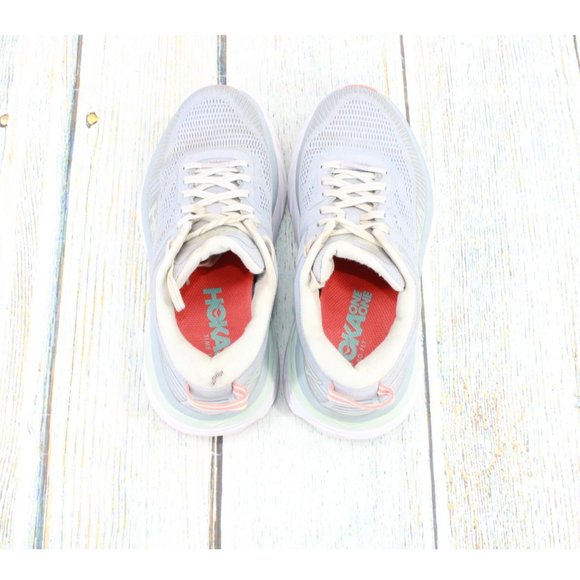 Hoka One One W Bondi 7 Gray Lunar Rock Mesh Breathable Running Shoes 7 D - Picture 6 of 8